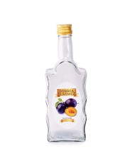 Fľaša na alkohol sklo 500ml, SLIVOVICA hranatá, uzáver na závit Kláštorná KLC