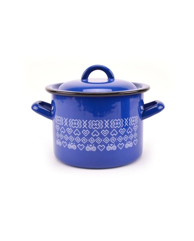 Hrniec smalt + pokr. 16cm/2,5L dekor Čičmany KLC