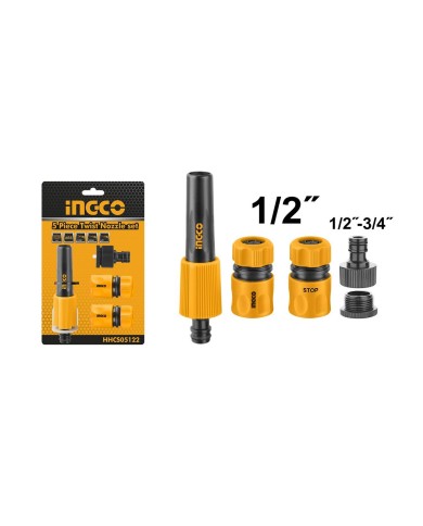 Pištol na vodu prúdnicová + 2x rychlospojka + 2x adapter INGCO Industrial plastová