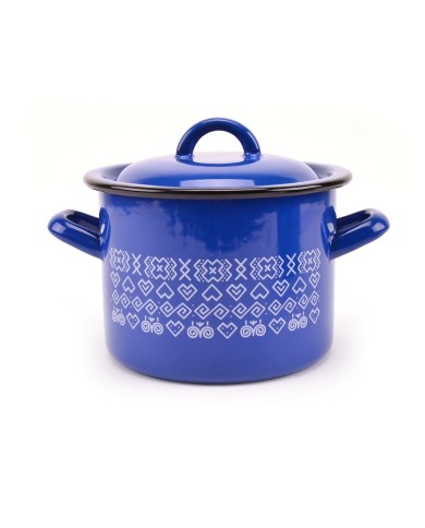 Hrniec smalt + pokr. 21cm/6 L dekor Čičmany KLC