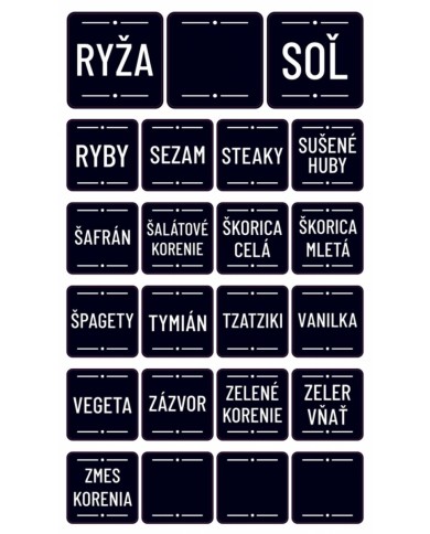 Samolepka na koreničky čierne, 92ks etikiet KLC