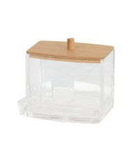 Dóza na vatové tyčinky ELEGANZA, plast/bambus KLC