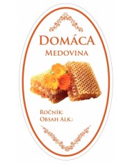 Samolepka na fľašu MEDOVINA domáca 16ks etikiet