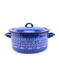 Kastról smalt + pokr. 26cm/6,0L dekor Čičmany KLC