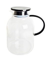Džbán sklo 2l borosilikátový + veko čierne KLC