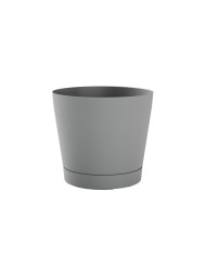 Kvetináč s miskou UH o190 mm ORIONE sivý výška 180 mm