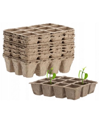 Kvetináč rašelinový SADBOVAČ na 12 rastlín sada 6ks 21x17x4,5 cm