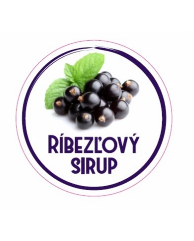 Samolepka na fľašu RÍBEZĽOVÝ SIRUP domáci 12 ks etikiet