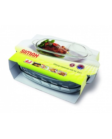 Misa/pekáč hranatý sklenený 8,0 l s vekom HUSA KLC