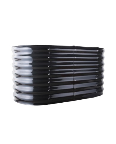 Záhon vyvýšený oceľový ovál 180x90x43cm šedý - antracit GARDENKUS