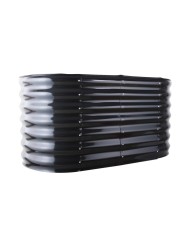 Záhon vyvýšený oceľový ovál 180x90x43cm šedý - antracit GARDENKUS