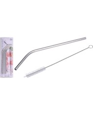 Slamka nerez sada 4ks dĺžka 215mm hrúbka 6mm + kefka na čistenie 200mm /64999560 KLC