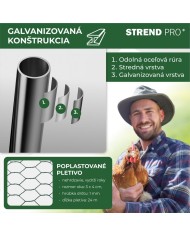 Kurín Strend Pro, pre hydinu, voliéra, klietka, kurnik, so strechou, 3x2x2 m