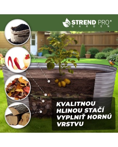 Záhon Strend Pro Garden, vyvýšený, pozinkovaný, 100x200x78 cm
