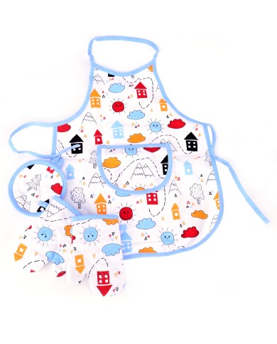 Súprava detská chňapka 2ks + podložka 1ks + zástera 1ks