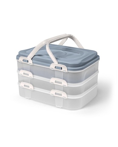 Dóza na potraviny/box UH 40x30x24cm PIKNIK 3 poschodová s úchytmi SKVELER KLC