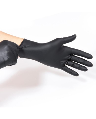 Rukavice jednorazové (Nitril) nepúdrované čierne M (100ks) KLC