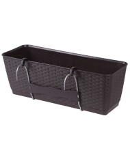 Kvetináč RATOLLA Case PW 500, hnedý, s podložkou, s vešiakom na zábradlie