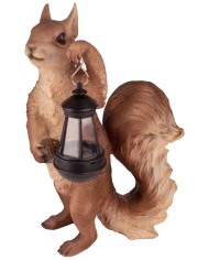 Dekorácia MagicHome Gecco, Veverička s lampášikom, polyresin, 29x19x41 cm