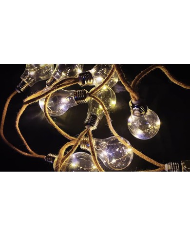 Reťaz Strend Pro Solar Bulb, 10x LED, tvar žiarovky, solárna, L-3,8 m