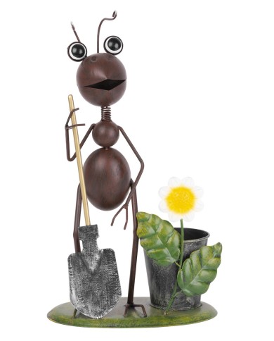 Dekorácia MagicHome Mecco, Mravec s rýľom, plech, 26x16x40 cm