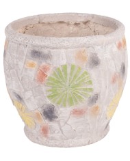 Dekorácia MagicHome, Kvetináč s mozaikou, svetlý, keramika, 27,5x25 cm