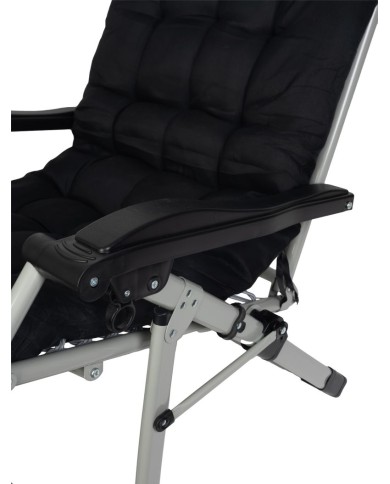 Lehátko POHO, čierne, polohovateľné, 65x160x110 cm