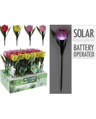 Lampa solárna tulipán 5x30 cm mix