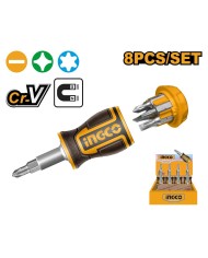 Skrutkovač MINI + bity 8v1 INGCO