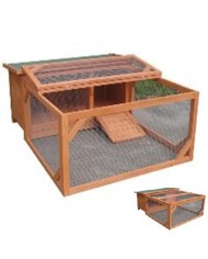 Králikáreň drevená nízka 100x125x49cm LIMPOPO, hnedá GARDENKUS