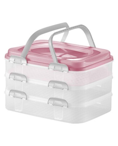 Dóza na potraviny/box UH 28x38cm piknik 3 poschodová s úchytmi