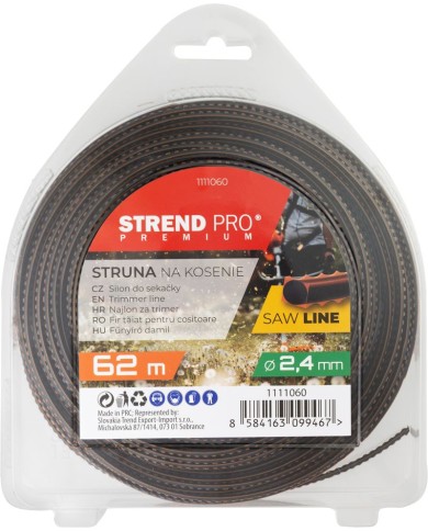 Silon na kosenie Strend Pro Premium SawLine 2,4 mm, L- 62 m, zúbkovaný