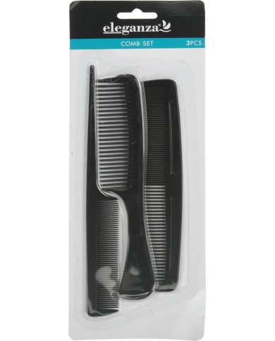 Hrebeň plast čierny sada 3 ks
