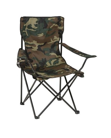 Stolička LEQ ARNOLD, kamufláž, skladacia, kempingová, Oxford 600D, 85x50x85 cm