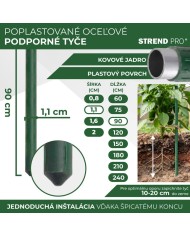 Tyč Garden SB 11/900 mm, oceľ/plast, zelená, oporná k rastlinám a paradajkám