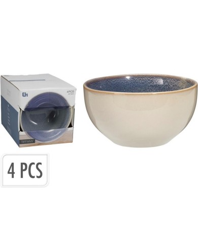 Miska kameninová 580 ml sada 4 ks modrá