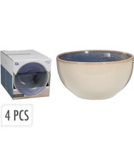 Miska kameninová 580 ml sada 4 ks modrá