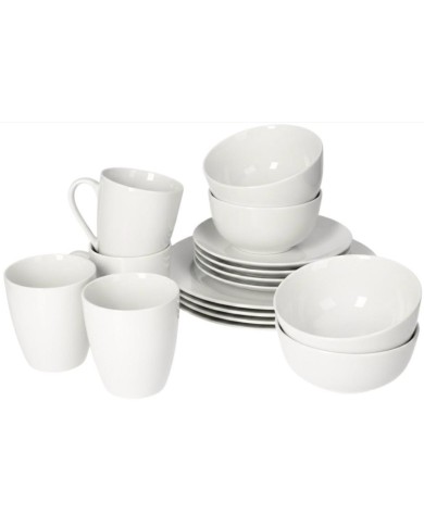 Tanier sada 16-dielna porcelán biela