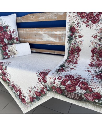 Obrus gobelínový celoročný KVETINOVÝ KOŠÍK, 100x100cm