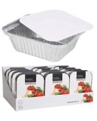 Miska / podnos hranatá grilovacia/na pečenie s vekom ALU 12x14,5x5 cm, sada 10 ks