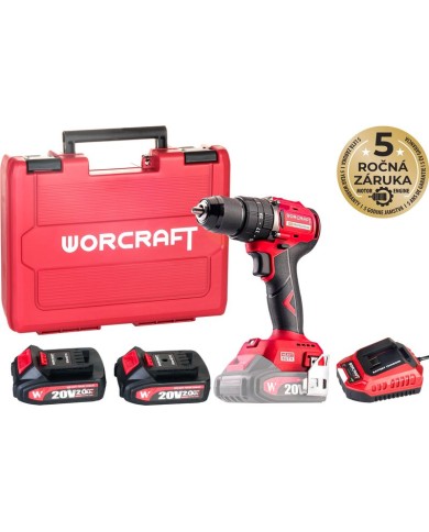 Skrutkovač Worcraft CHD-S20LiBCM ShareSYS, 20V, 60Nm, 2x Li-ion 2 Ah, 1x nabíjačka, bezuhlíkový, SET