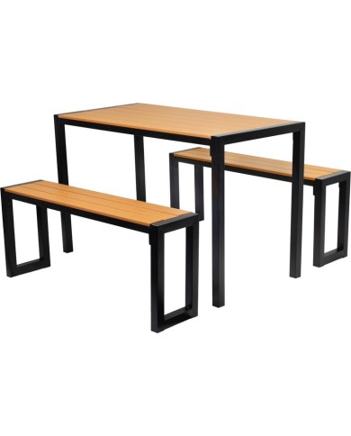 Set GARDIVA záhradný, stôl 118x58x75,5 cm, 2x lavička 108x25x45 cm