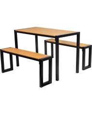 Set GARDIVA záhradný, stôl 118x58x75,5 cm, 2x lavička 108x25x45 cm