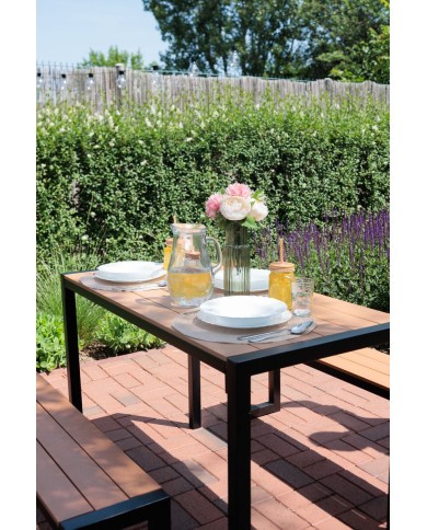 Set GARDIVA záhradný, stôl 118x58x75,5 cm, 2x lavička 108x25x45 cm