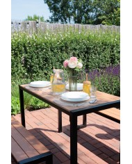 Set GARDIVA záhradný, stôl 118x58x75,5 cm, 2x lavička 108x25x45 cm