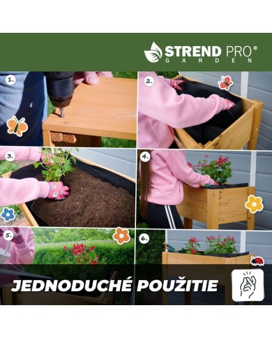 Záhon Strend Pro Garden, 84x40x98 cm, drevo, vyvýšený, s nohami