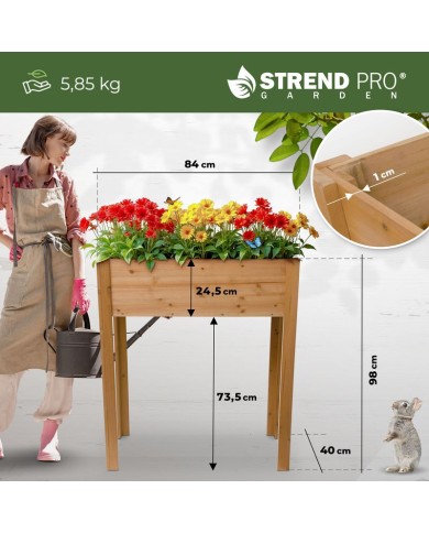 Záhon Strend Pro Garden, 84x40x98 cm, drevo, vyvýšený, s nohami