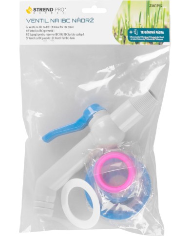 Ventil Strend Pro, záhradný, 3/4"- 45°,193 mm, s redukciou na IBC nádrž, PVC