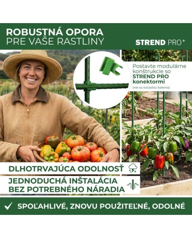 Tyč Garden SB 11/1200 mm, oceľ/plast, zelená, oporná k rastlinám a paradajkám