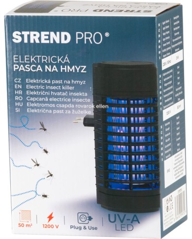Pasca Strend Pro Laurel, lapač na hmyz a komáre, elektrická, do zásuvky, 4x UV a LED lampa